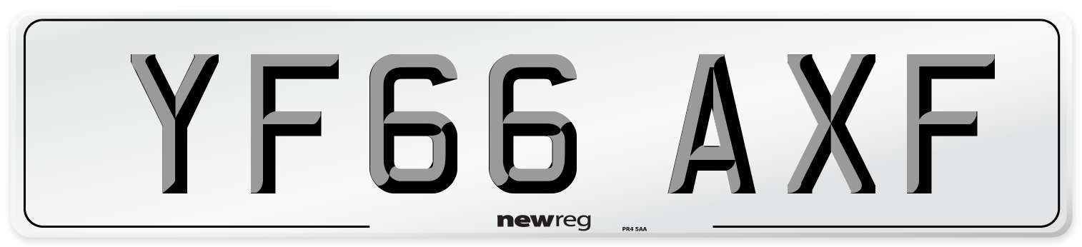 YF66 AXF Number Plate from New Reg